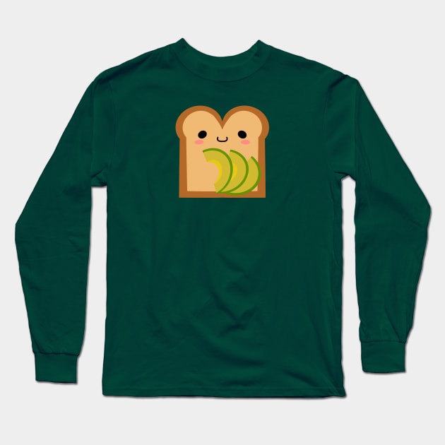 Cute Avocado Toast Breakfast Friend Long Sleeve T-Shirt by SaganPie